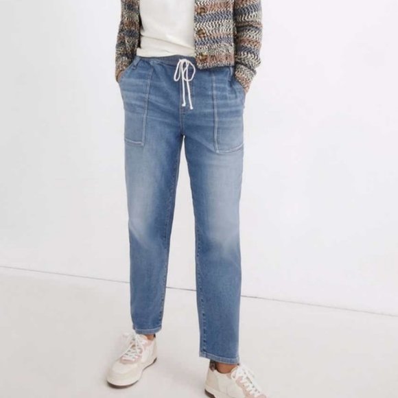 Women's Madewell Relaxed Pull On Drawstring‎ Jeans Jogger Style Pants Sz XS - Picture 1 of 13